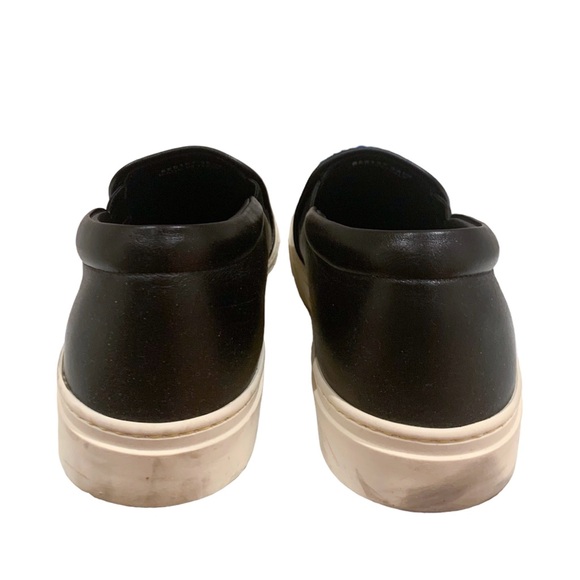 Fendi Black Leather Shearling Fur Slip On Sneakers Size 38.5 - Picture 3 of 6